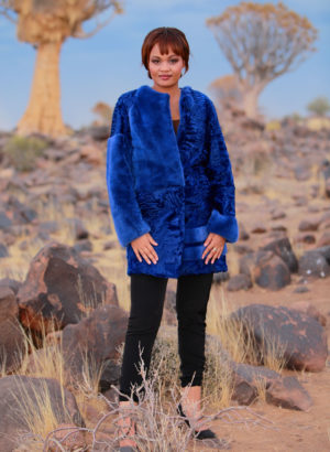 Swakara and Mink Electric Blue Jacket