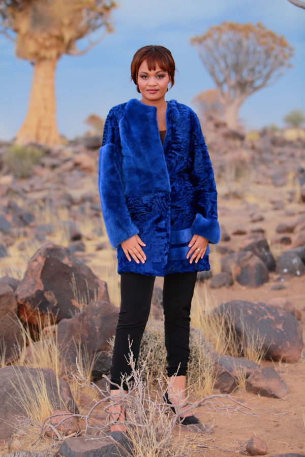 Swakara and Mink Electric Blue Jacket